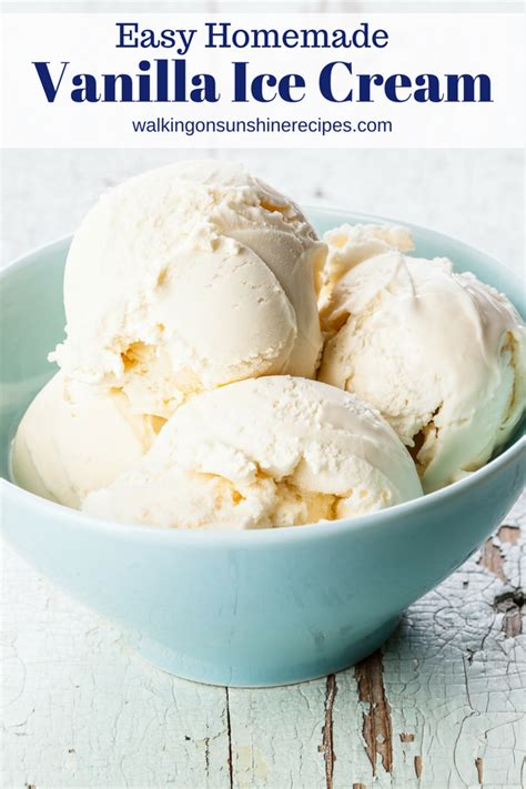 Easy Homemade Vanilla Ice Cream Recipe | Walking on Sunshine