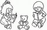Read A Book Coloring Page  Home sketch template