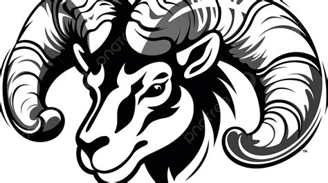 Ram Head Clipart Black And White