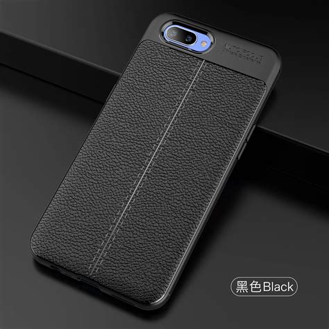 Soft TPU Case For OPPO A3S Case Leather Texture Silicone Phone Cover ...