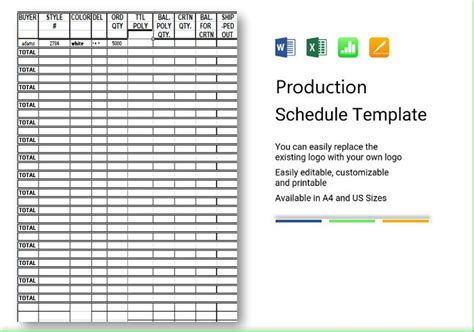 Production Planning Excel Template