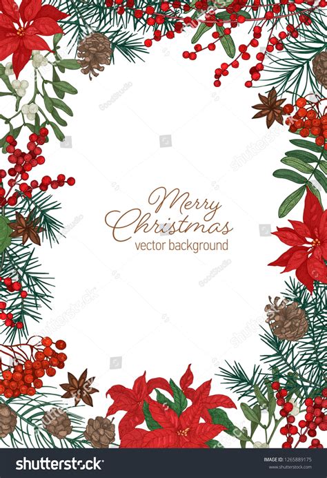 Christmas Greeting Card Template Festive Wish Stock Vector (Royalty Free) 1265889175 | Shutterstock