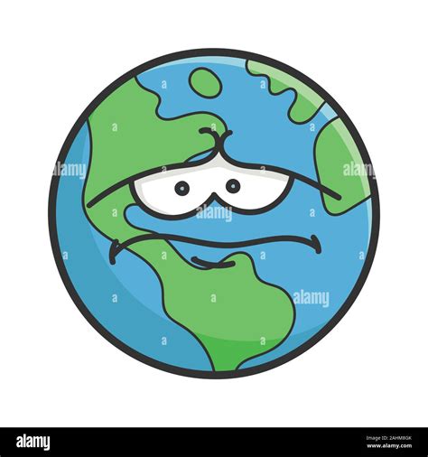 Sad planet earth cartoon illustration isolated on white Stock Vector Image & Art - Alamy