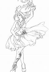 Ballroom Dancing Anime Base Sketch Coloring Page sketch template