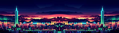 Neon City [3840 x 1080] : r/wallpaper