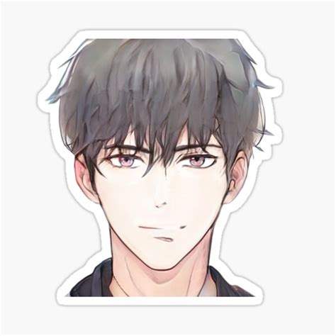 "anime handsome boy face #1" Sticker for Sale by WonWizard | Redbubble