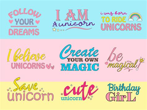 Unicorn Quotes Bundle Graphic by studioluckee · Creative Fabrica