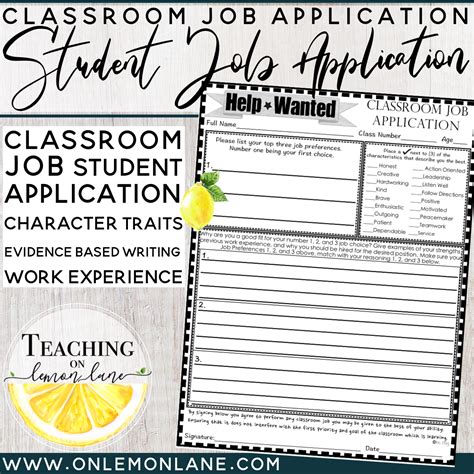 Classroom Jobs/ Job Application | Classroom Job Applications {Classroom ...