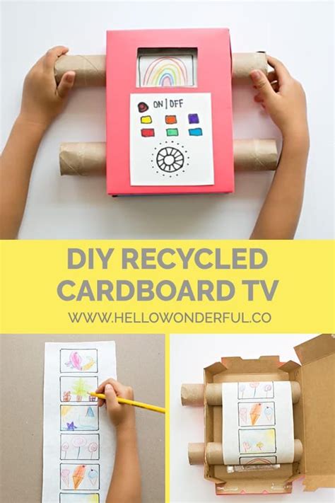 EASY DIY RECYCLED CARDBOARD TV SHOWING OFF YOUR KIDS' ART | Recycled toys, Recycled crafts kids ...