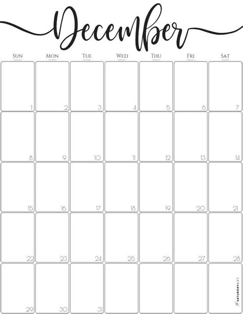 Cute (& Free!) Printable December 2020 Calendar | SaturdayGift | Calendar printables, Printable ...