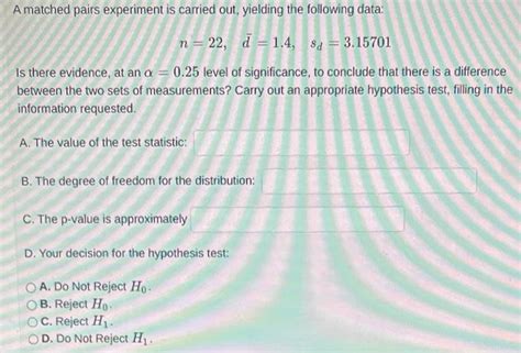 Solved A matched pairs experiment is carried out, yielding | Chegg.com