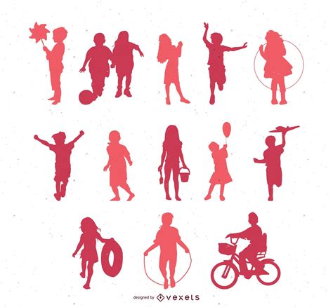 Vector Children Silhouettes Vector Download