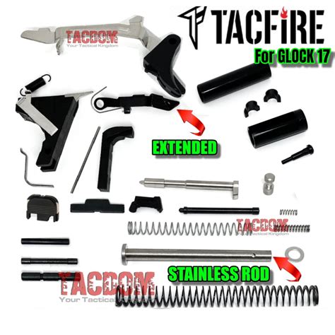 TACFIRE UPGRADED Lower & Upper Slide / Frame Parts Kit for Glock 17 GEN ...