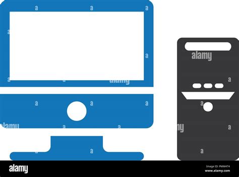 Computer icon vector blue Stock Vector Image & Art - Alamy