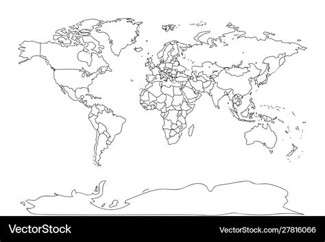 World Map Black Outline Interactive Map | Images and Photos finder