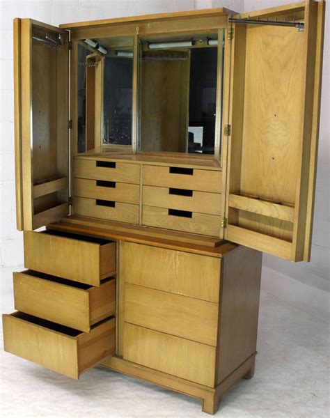 Tall Gentleman's High Chest Mirrored Compartment For Sale at 1stDibs