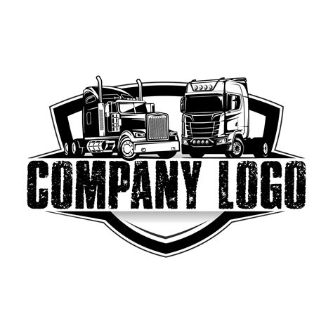 Trucking company logo, semi truck logo, 18 wheeler ready made logo template set vector isolated ...