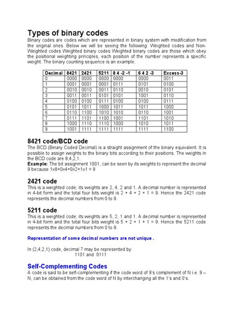 Lect3 - Types of Binary Codes | PDF | Binary Coded Decimal | Error Detection And Correction