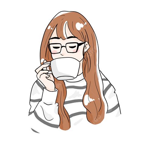 Anime Girl Characters Coffee Break, Anime Girl, Aesthetic, Anime Characters PNG Transparent ...