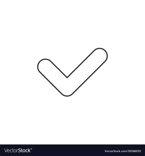 Linear check mark icon outline list button Vector Image