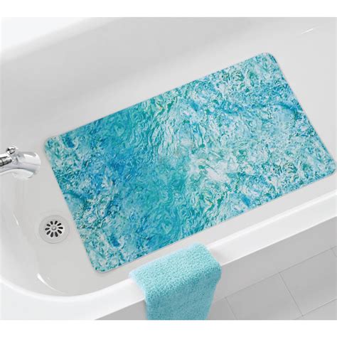 Mainstays Blue Novelty Rubber Non-Slip Bath Mats, 27" x 15.75 ...