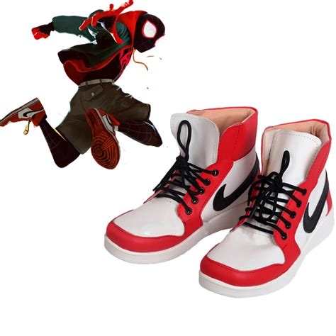 Movie Spider Man Into the Spider Verse Miles Morales Cosplay Shoes ...