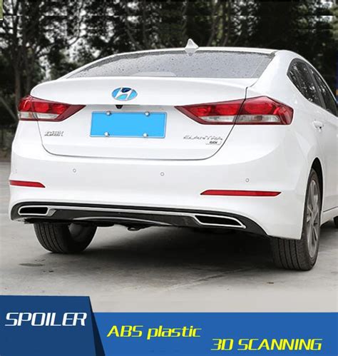 For Elantra Rear spoiler ABS Rear Bumper Diffuser Bumpers Protector For Hyundai Elantra After ...