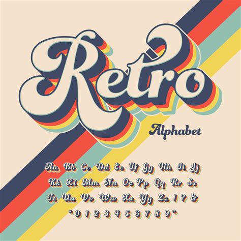 Retro Font Vector Art, Icons, and Graphics for Free Download