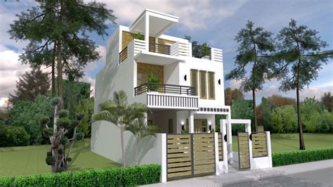 SketchUp Home Design Plan 7x15m with 3 Bedrooms - Samphoas.Com