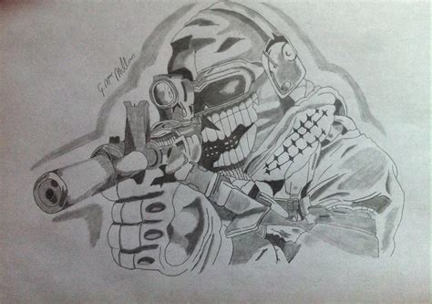 Call Of Duty Ghosts Soldier Drawing by Gordon Macmillan