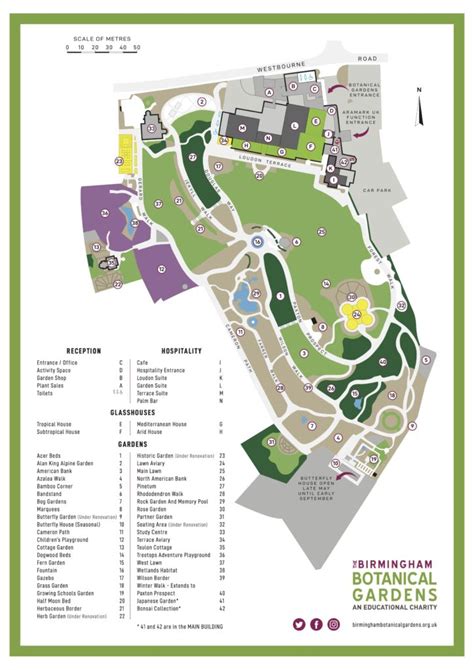 Map Of The Gardens - Birmingham Botanical Gardens