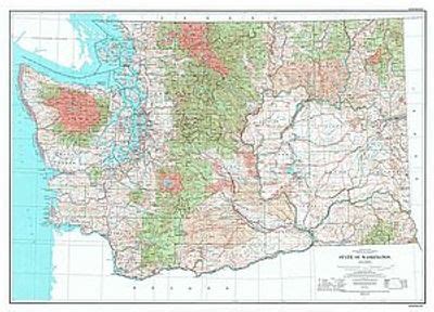 USGS Washington Topographic Wall Map