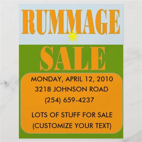 RUMMAGE SALE SIGN/FLYER | Zazzle