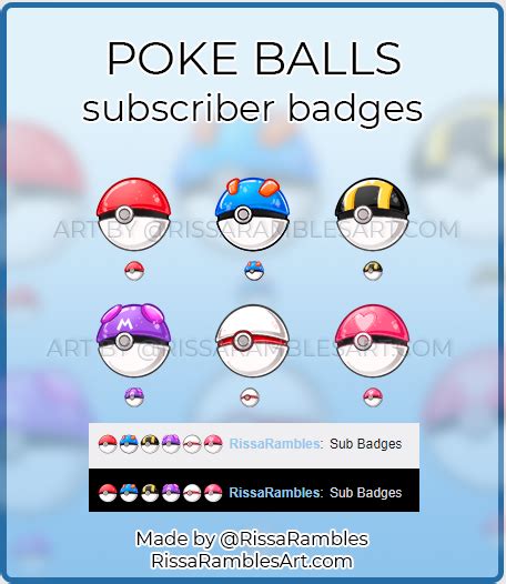 Pokemon Pokeball Twitch Sub Badges | Pokemon Sub Badges | Rissa Rambles - The Best Source for ...