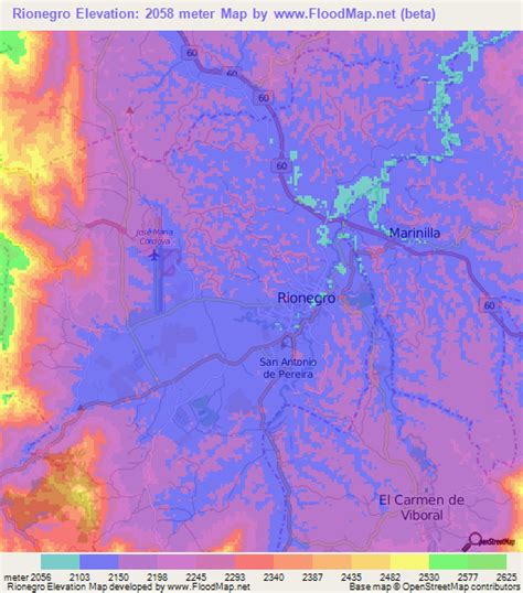 Elevation of Rionegro,Colombia Elevation Map, Topography, Contour