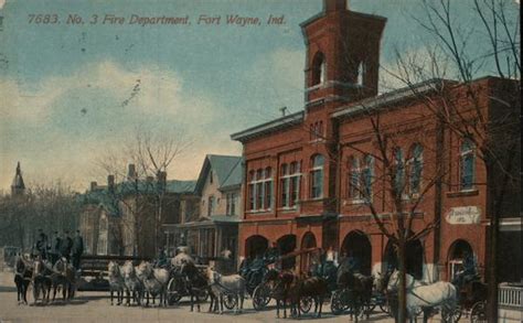 No. 3 Fire Department Fort Wayne, IN Postcard