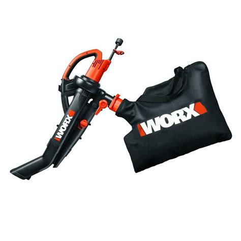 Worx 120 MPH 350 CFM 12 Amp Electric Leaf Blower/Mulcher/Vac with Metal ...