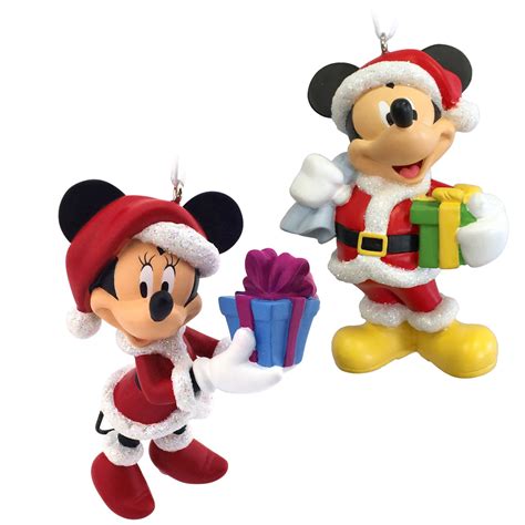 Mickey Mouse & Minnie Mouse Santa Disney Christmas Ornaments | eBay