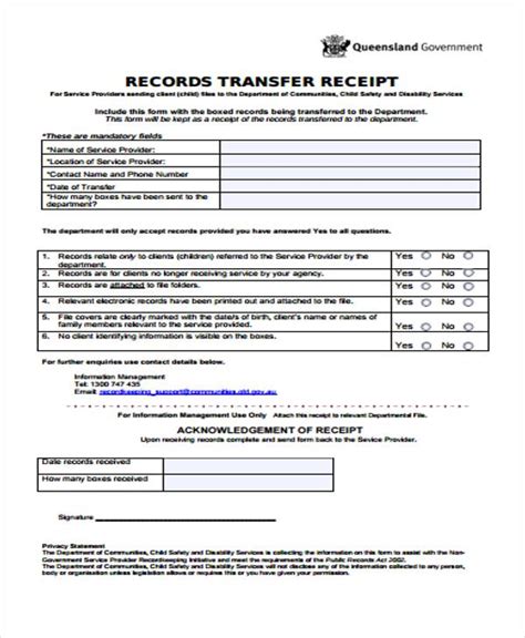 Money Transfer Receipt Sample | HQ Printable Documents