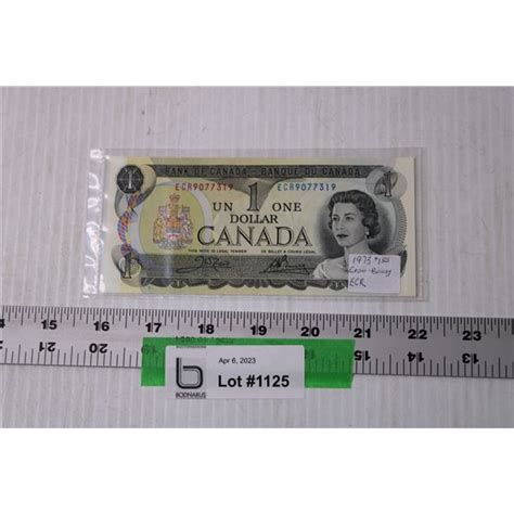 1973 Canadian One Dollar Bill - Crow Bouey ECR - Bodnarus Auctioneering