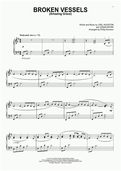 Broken Vessels Piano Sheet Music | OnlinePianist