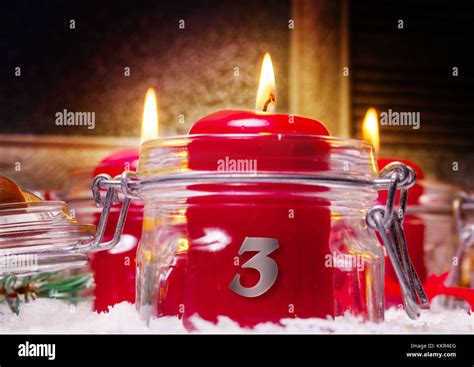 Candles, 3rd Advent Stock Photo - Alamy