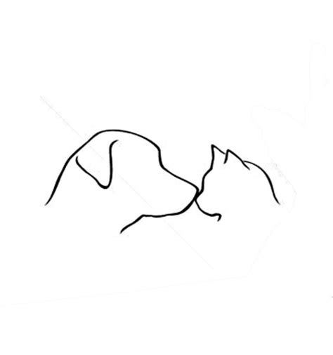 Aesthetic Line Art Simple Cat Tattoo - Download Free Mock-up