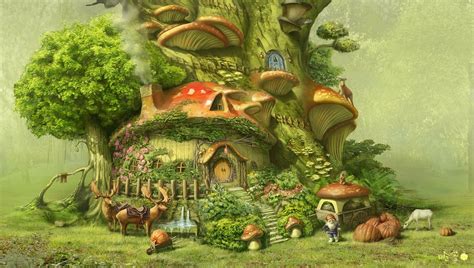 Mushroom House by ha-min on DeviantArt | Art, Fairy art, Mushroom house