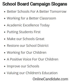 A List of Our Best School Board Campaign Slogans