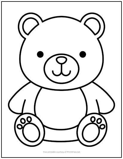 Teddy Bear Coloring Page | Print it Free