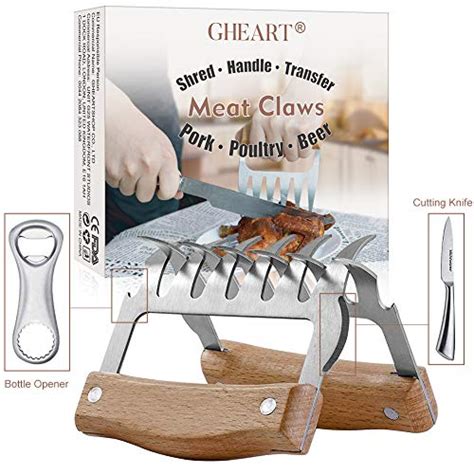 Meat Claws Shredder BBQ Bear Claws Stainless Steel Set Metal Pulled ...