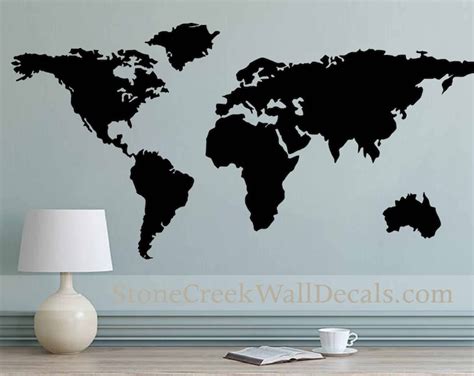 World Map Wall Decal Art Wall Decal Home Retail or Office Extra Large ...