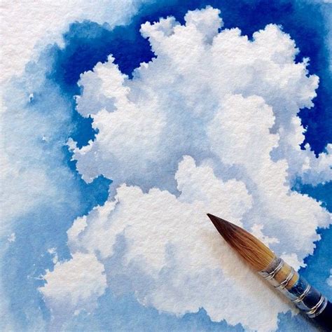 🔵 #watercolour #cloud | Цветное искусство, Техники рисования акварелью, Акварельные иллюстрации