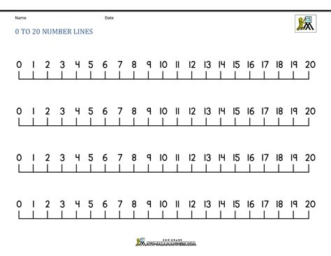0 20 Number Line Printable - Printable Word Searches